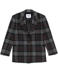 MSGM - Checked Blazer - Lyst
