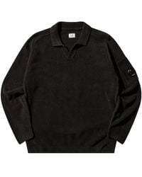 C.P. Company - Polo Collar Lens Knitted Sweater - Lyst