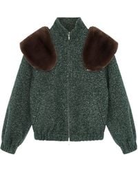 ShuShu/Tong - Faux-Fur Trim Zip-Up Jacket - Lyst