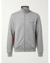 Gucci - Striped-Panel High-Neck Cotton-Blend Track Jacket - Lyst