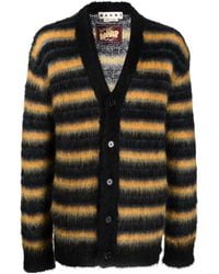 Marni - Striped V-Neck Knitted Cardigan - Lyst