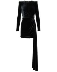 Alex Perry - Draped Velvet Minidress - Lyst