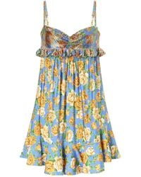 Rabanne - Rabanne Floral-Printed Ruched Mini Dress - Lyst