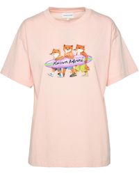 Maison Kitsuné - T-Shirt With Round Neck And Short Sleeves - Lyst