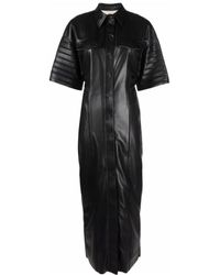 Nanushka - Faux-Leather Fitted Shirt Dress - Lyst