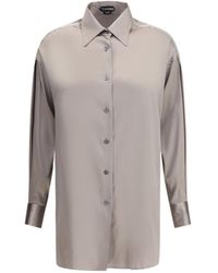 Tom Ford - Satin Relaxed Fit Shirt - Lyst