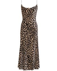 Balmain - Flowing Leopard Print Velvet Dress - Lyst