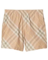Burberry - Checked Elasticated-Waistband Swim Shorts - Lyst