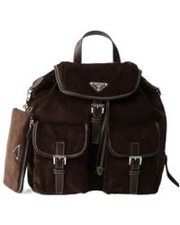 Prada - Medium Corduroy And Leather Backpack - Lyst