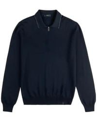 Fay - Long-Sleeved Knitted Polo Shirt - Lyst