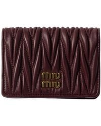 Miu Miu - Small Matelassé Nappa Leather Wallet - Lyst