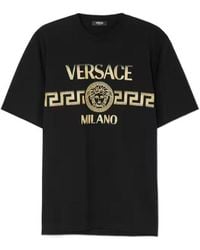 Versace - Logo Printed Crewneck T-Shirt - Lyst