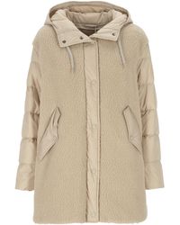 Herno - Quilted Panel Hooded Coat - Lyst
