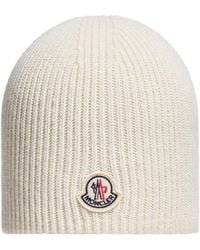 Moncler - Logo Ribbed Beanie Hat - Lyst