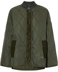 Barbour - Corduroy-Trimmed Shell Quilted Jacket - Lyst