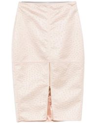 Elisabetta Franchi - Embossed Zip Skirt - Lyst