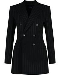 Dolce & Gabbana - Double-Breasted Pinstriped Blazer - Lyst