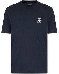 Emporio Armani - Asv Jersey T-Shirt With Rubberised Logo Print - Lyst