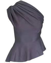 KHAITE - Aimee Draped Blouse - Lyst