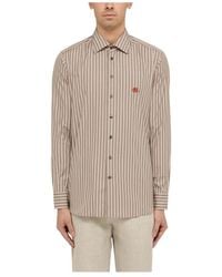 Etro - Pegaso Embroidered Striped Shirt - Lyst