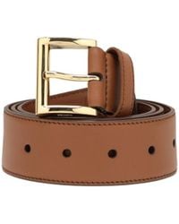 Prada - Logo Plaque Square-Buckle Belt - Lyst