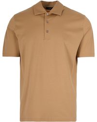 Herno - Button Detailed Short-Sleeved Polo Shirt - Lyst