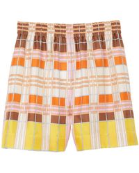 Burberry - Geometric-Patterned Silk Shorts - Lyst