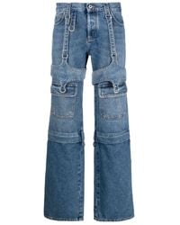 Off-White c/o Virgil Abloh - Cargo Zip Logo Patch Jeans - Lyst