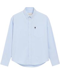 Ami Paris - Ami Logo Embroidered Long-Sleeve Shirt - Lyst