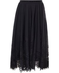 Fabiana Filippi - Foliage Lace Flared Skirt - Lyst