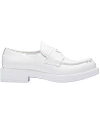 Prada - Chocolate Brushed Leather Loafers - Lyst