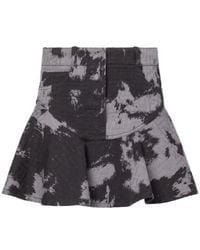 Fendi - Ff Animalier Denim Mini Skirt - Lyst
