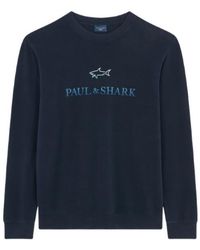 Paul & Shark - Logo Printed Crewneck Sweatshirt - Lyst