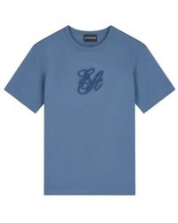 Emporio Armani - Supima Jersey T-Shirt With Signature Capsule Logo Embroidery - Lyst