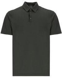 Zanone - Short-Sleeved Straight-Hem Polo Shirt - Lyst
