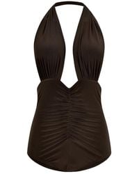 Norma Kamali - Ruched Strapless Bodysuit - Lyst