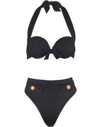 Balmain - Two-Piece Swimsuit With Buttons - Lyst