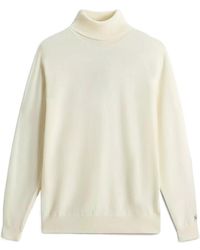 Woolrich - Embroidered-Logo Turtleneck Sweater - Lyst