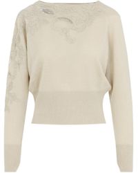 Ermanno Scervino - Lace Trim Knitted Sweater - Lyst