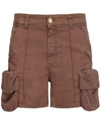 Pinko - Low-Waist Thigh-Length Cargo Shorts - Lyst