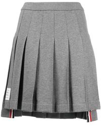 Thom Browne - Logo Patch Pleated Short Skirt - Lyst