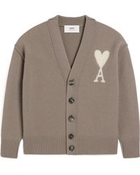 Ami Paris - Ami De Coeur Knitted Cardigan - Lyst