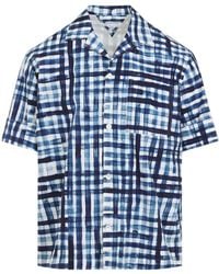 Bottega Veneta - Short-Sleeved Check Patterned Shirt - Lyst