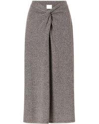 The Elder Statesman - Knotted Marl Knitted Cashmere Midi Skirt - Lyst