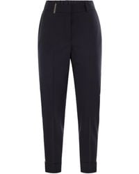 Peserico - High-Waist Slim-Fit Pants - Lyst