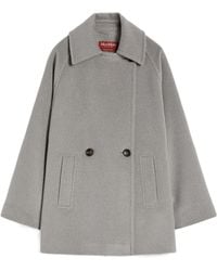 Max Mara - Studio Double-Breasted Long-Sleeved Coat - Lyst