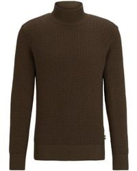 BOSS - Mock Neck Long-Sleeve Knit Sweater - Lyst