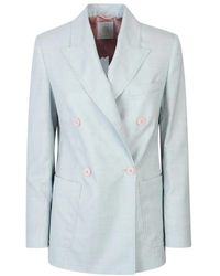 Eleventy - Double-Breasted Herringbone Blazer - Lyst