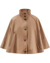 Max Mara - Cropped Water-Repellent Gabardine Cloak - Lyst