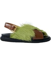 Marni - Crossover Strap Fussbett Sandals - Lyst